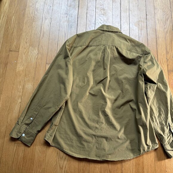 Everlane Mens Size M Olive Green 100% Cotton Long Sleeve Button-Up Pocket Shirt - Picture 12 of 13